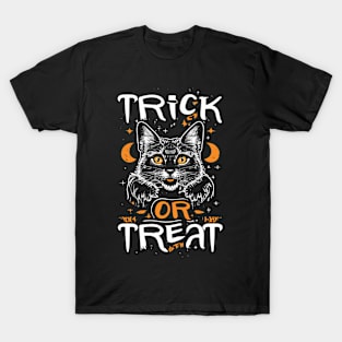 Trick or Treat Halloween Cat T-Shirt